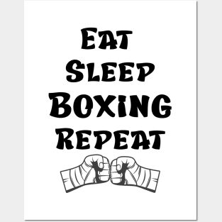 Eat Sleep Boxing Repeat Posters and Art